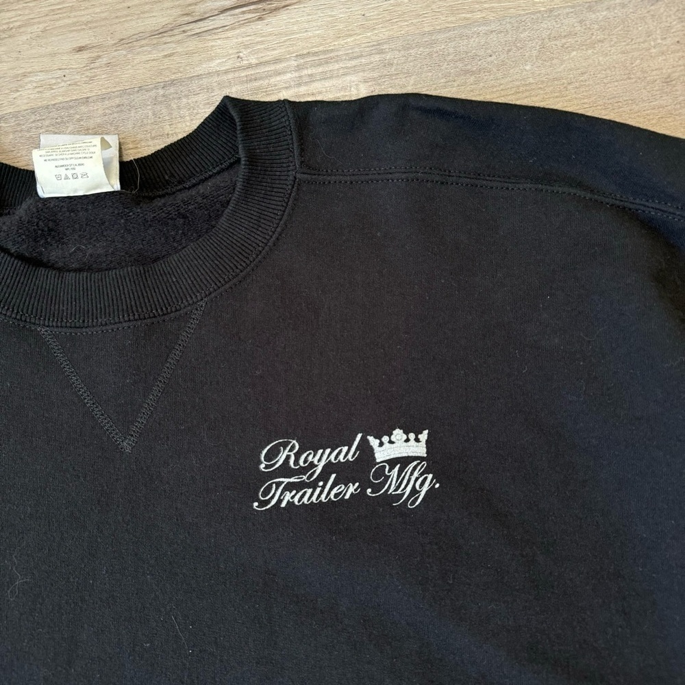 Vintage Royal Trailer Mfg. black and white crew neck sweatshirt black white XL - Picture 4 of 6